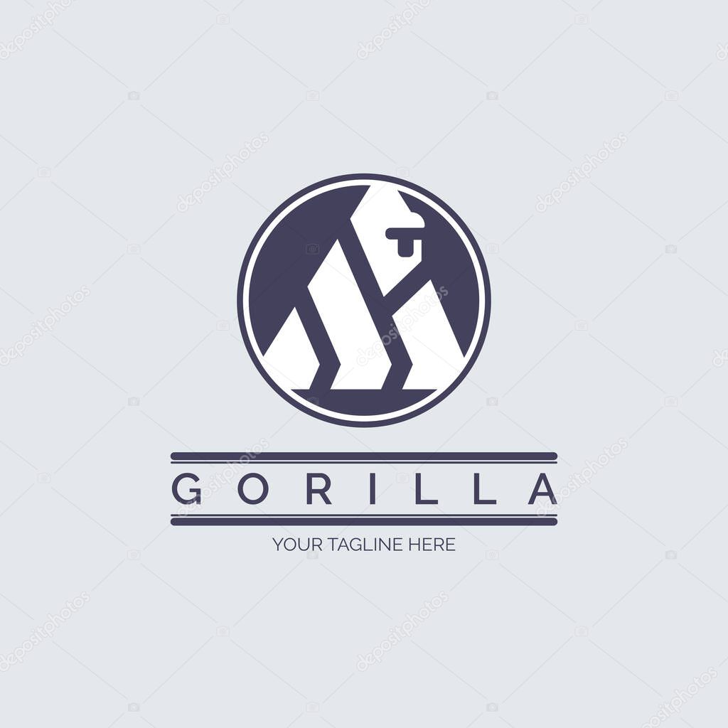 Gorilla modern circle logo template design for brand or company and other
