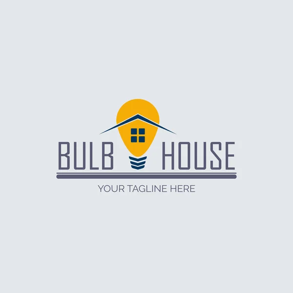 Glühbirne Haus Immobilienmakler Logo Vorlage Design Für Marke Oder Unternehmen — Stockvektor