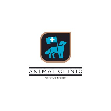 Hayvan kliniği köpek logosu tasarımı marka veya şirket ve diğer şeyler için