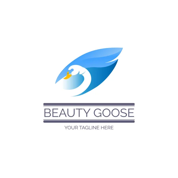 Diseño Plantilla Logotipo Cisne Ganso Belleza Para Marca Empresa Otros — Vector de stock