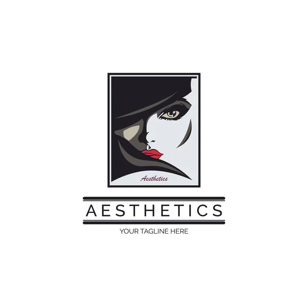 Beauty Aesthetics Woman Face Logo Template Design Brand Company Other — 图库矢量图片