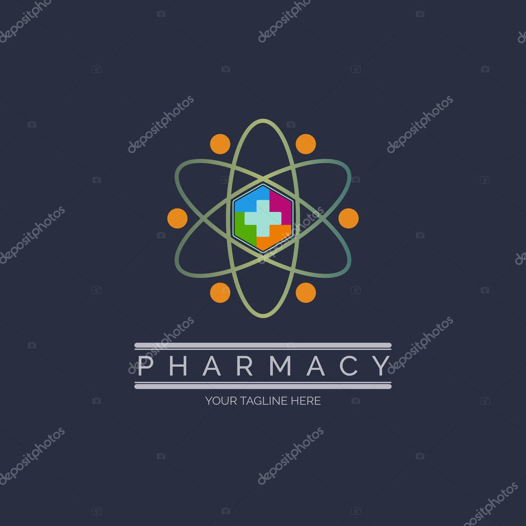 Hospital pharmacy cross modern logo template design for brand or company and other
