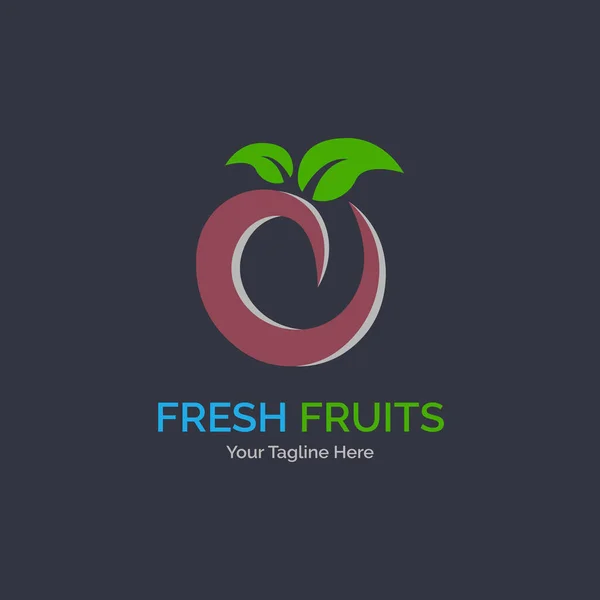 Fresh Fruits Modern Logo Template Design Brand Company Other — стоковый вектор