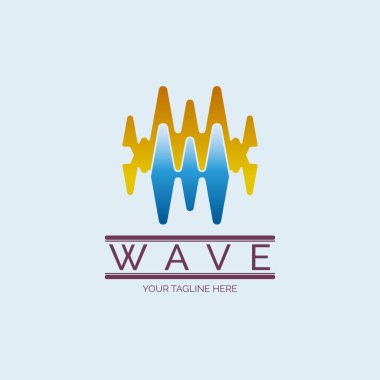 wave graphic modern logo design template for brand or company and other