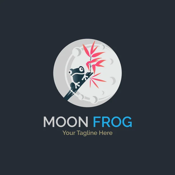 Moon Frog Plant Logo Template Design Brand Company Other — Vetor de Stock