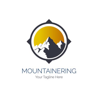 mountain navigation logo design template for brand or company and other