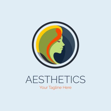 beauty aesthetics woman face logo template design for brand or company and other