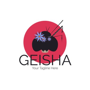 Japon geyşa güzellik logosu tasarımı marka veya şirket ve diğerleri için.
