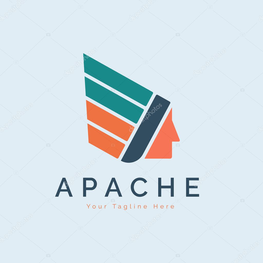 Apache indian tribes logo template design for brand or company and others