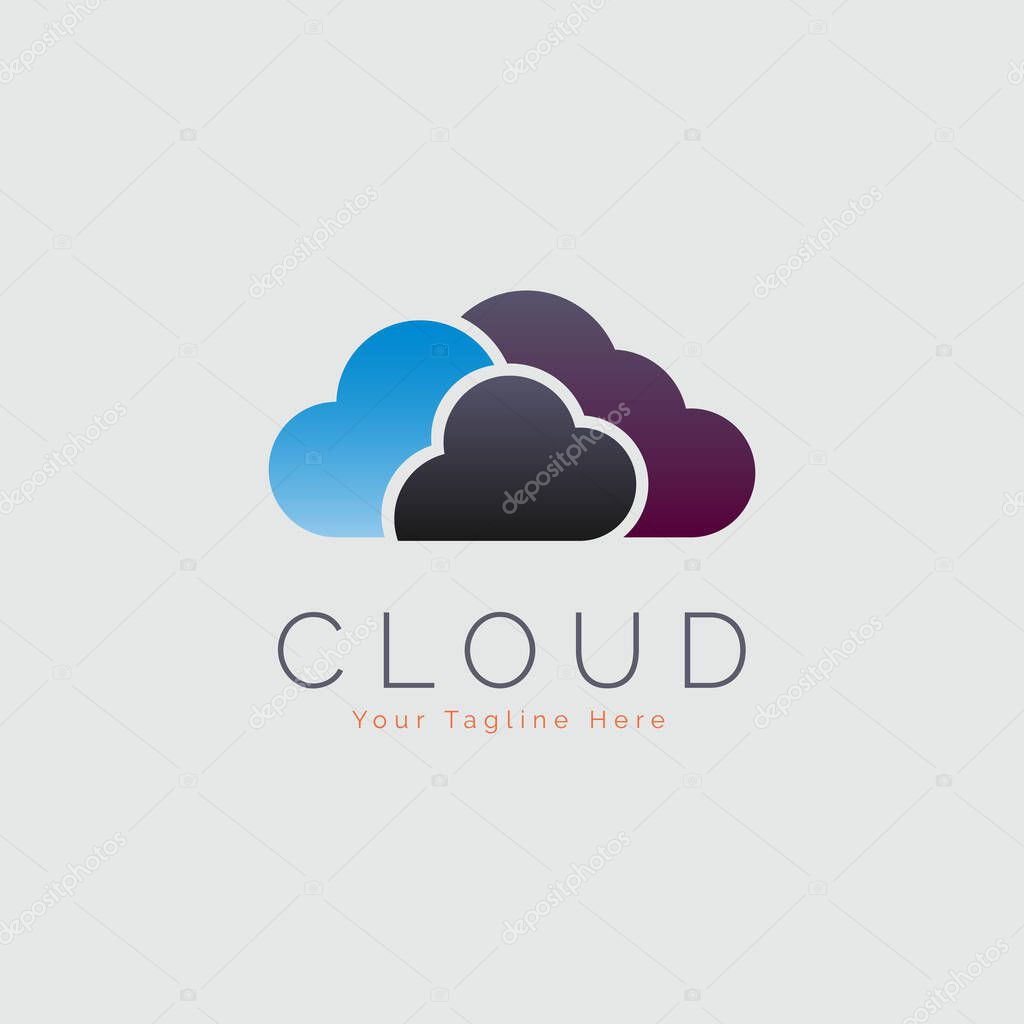 Data Cloud Storage modern logo template design for brand or company and other