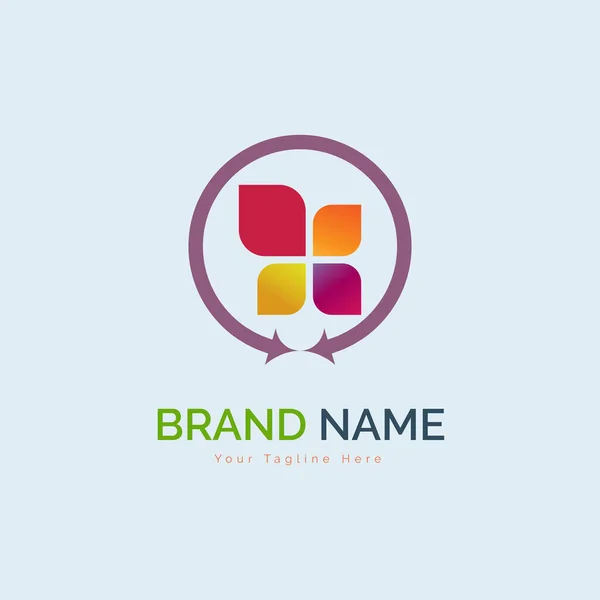 Marka Veya Şirket Için Modern Şekil Logo Şablonu Tasarımı — Stok Vektör