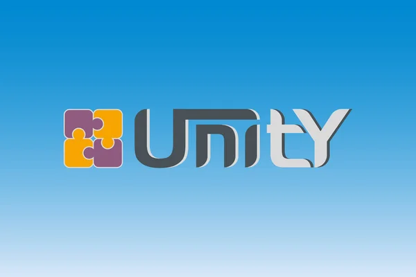 Unity Pusselbitar Team Arbete Text Bokstav Logotyp Design Mall För Stockvektor