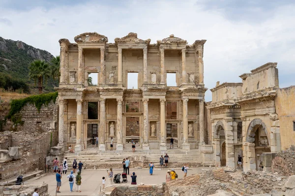Bibliothèque Celsus Dans Ville Antique Ephèse Efes Bibliothèque Celsus Est — Photo