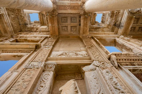 Vue Détaillée Bibliothèque Celsus Dans Ville Antique Ephèse Efes Celsus — Photo