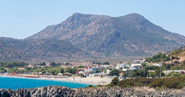 Datca 'daki Palamutbuku tatil köyünün manzarası. Datca, Türkiye 'nin güneybatısında bulunan Mugla ilinin bir ilçesidir..