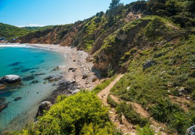 Agva 'daki Kilimli Sahili manzarası. Agva, İstanbul ilinin Sile ilçesine bağlı bir beldedir..