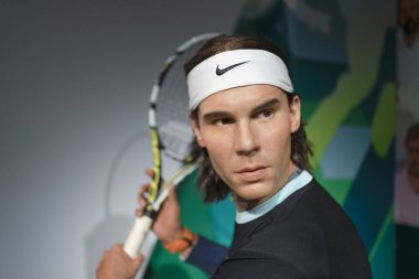 Madam Tussauds İstanbul 'da Rafael Nadal balmumu heykeli. Rafael Nadal İspanyol profesyonel tenis oyuncusu. 2021.