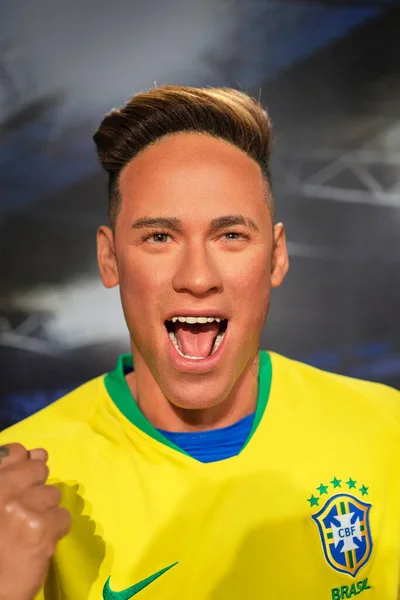 伊斯坦布尔杜莎夫人蜡像馆的尼玛蜡像Neymar是一名巴西职业足球运动员 2021年 — 图库照片