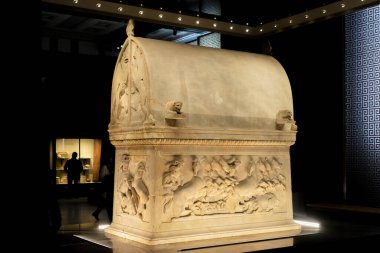 İstanbul Arkeoloji Müzesi, Türkiye 'deki Lycian Sarcophagus manzarası.
