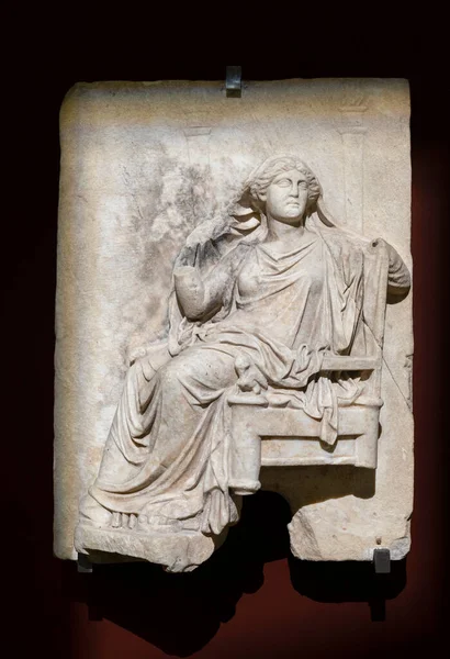 Grekisk Marmor Lättnad Demeter Århundradet Istanbuls Arkeologiska Museum Turkiet — Stockfoto