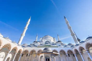 A panoramic view of Istanbul Camlica Mosque. Camlica Mosque is the largest mosque in Turkey.
