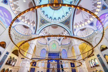 View of the dome inside of Istanbul Camlica Mosque. Camlica Mosque (Turkish: Camlica Camii) is the largest mosque in Turkey.