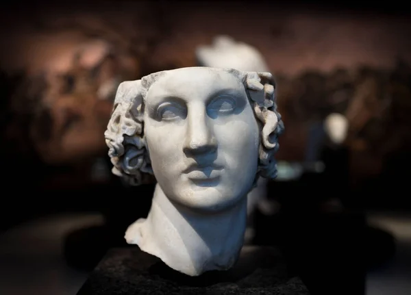 Marble Head Alexander Great Istanbul Archaeology Museum Late 3Rd Century — Stock Photo, Image