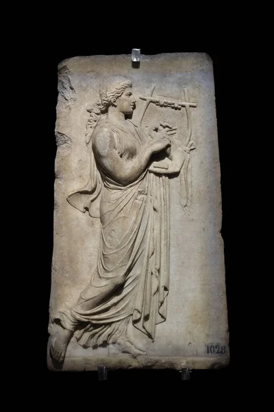 Aflossing Van Een Muze Die Cithara Speelt Eeuw Chr Hellenistische — Stockfoto