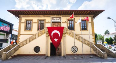 Corum Eyaletindeki Tarihi Belediye Binası manzarası. Corum, Türkiye 'nin orta Karadeniz Bölgesi' nde iç kesimlerde yer almaktadır..