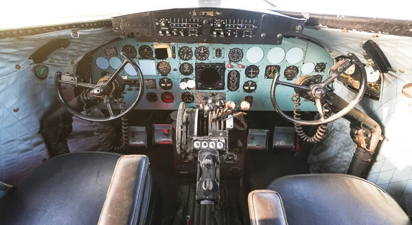 Cockpit Vieux Avions Douglas Dakota Aussi Connu Sous Nom C47 — Photo