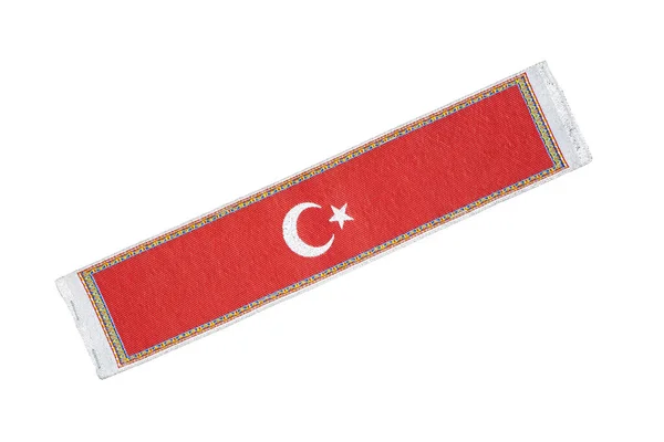 Türkische Flagge Auf Dem Teppich Isoliert Auf Weißem Hintergrund Die — Stockfoto