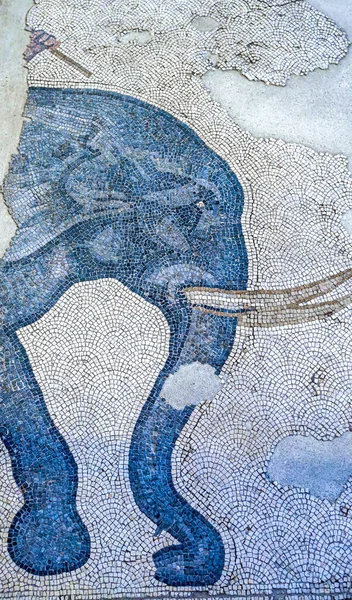 Antiguo Elefante Mosaico Del Período Bizantino Período Romano Oriental Gran — Foto de Stock