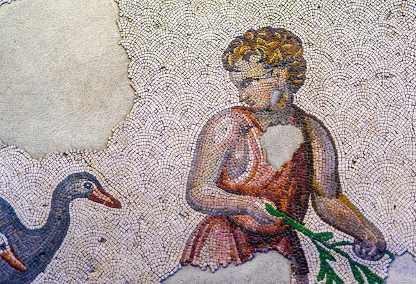 Obra Mosaica Una Niña Del Período Bizantino Período Romano Oriental — Foto de Stock