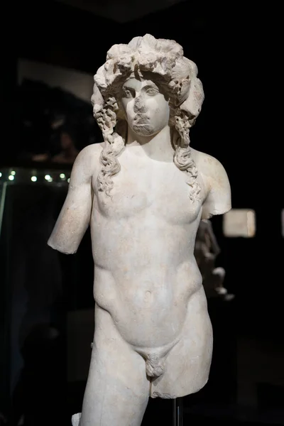 Ancient statue of Greek Wine God Dionysus, 1st-2nd centuries CE. Istanbul Archaeology Museum, Turkey.