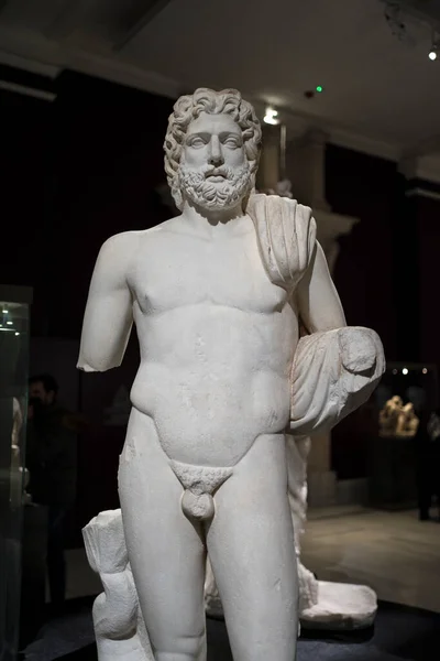 Staty Poseidon Havets Gud Grekisk Mytologi Istanbuls Arkeologiska Museum Turkiet — Stockfoto
