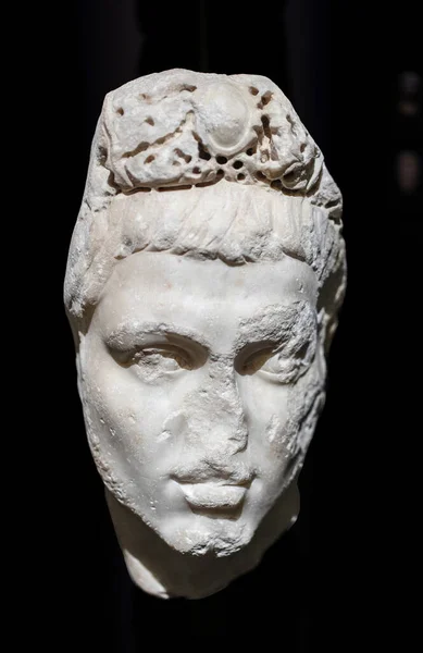 Marmurowa Głowa Cesarza Aleksandra Severusa Cywilizacji Rzymskiej Muzeum Archeologii Stambule — Zdjęcie stockowe