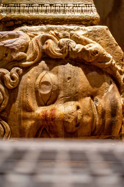 Cabeza Medusa Cisterna Basílica Estambul Turquía —  Fotos de Stock