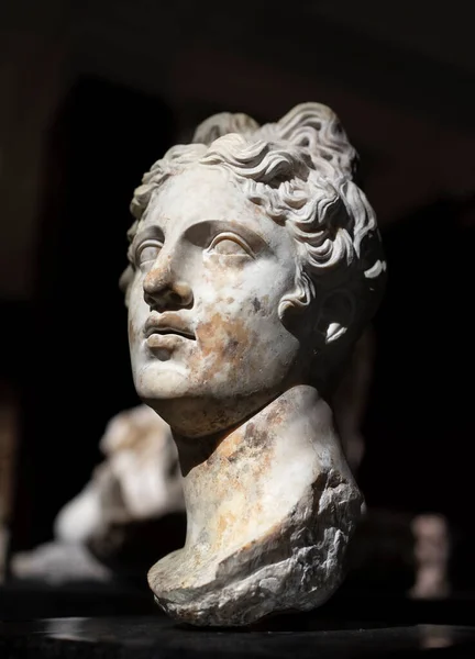 Kvinna Sten Dekoration Byst Ansikte Gammal Huvud Efes Efesus Efesos — Stockfoto