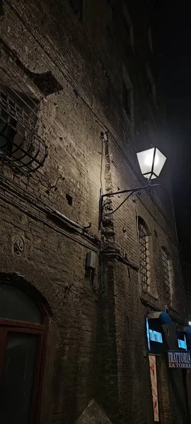 Nocturnal Place Your Darkest Thoughts One Small Street Siena Italy — 图库照片