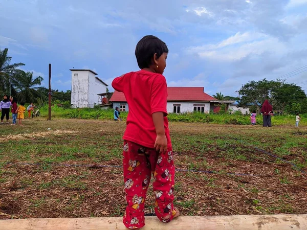 Діти Граються Разом Східний Калімантан Індонезія Август 2022 — стокове фото
