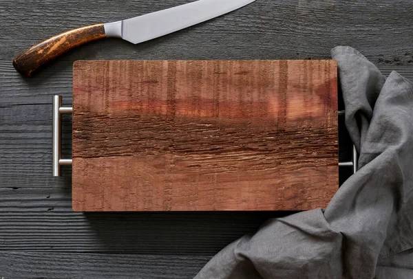 Empty Cutting Board Wooden Table — Stock Photo, Image