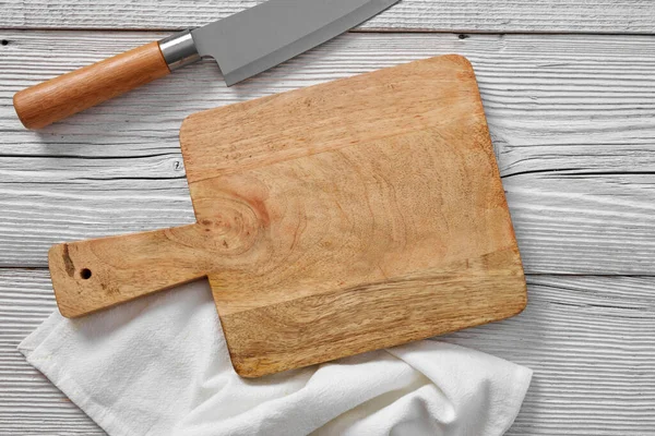 Empty Cutting Board Wooden Table — Stock Photo, Image