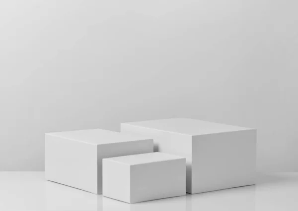 Pódio Branco Para Exibição Produtos — Fotografia de Stock
