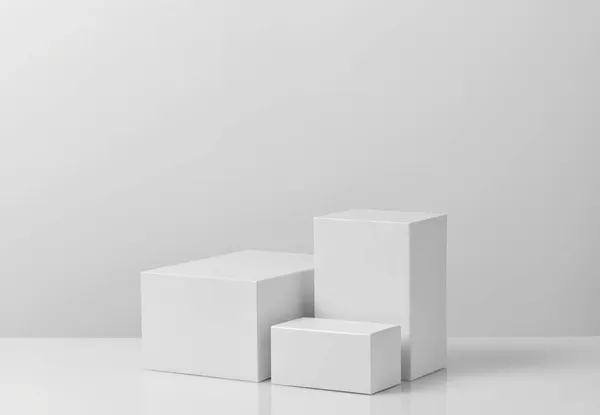 White podium for products display