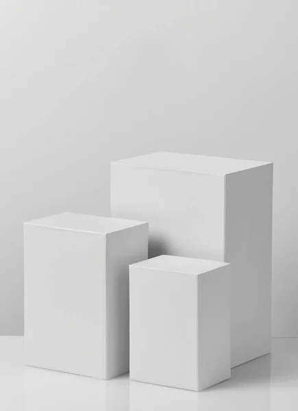 Pódio Branco Para Exibição Produtos — Fotografia de Stock