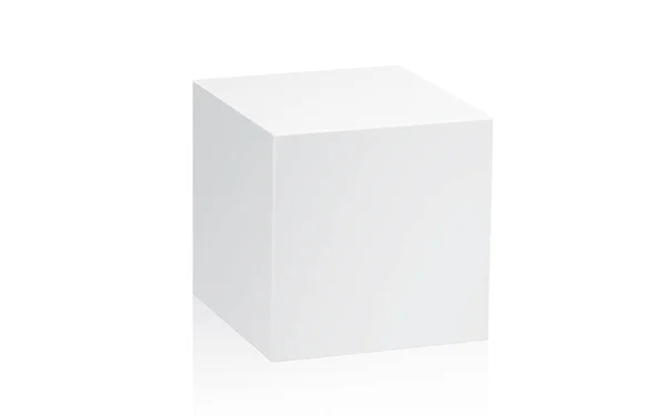 Cubo Branco Sobre Fundo Branco — Fotografia de Stock