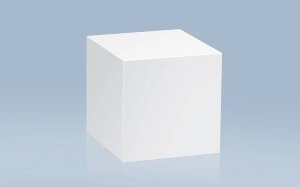 Cubo Branco Sobre Fundo Azul — Fotografia de Stock