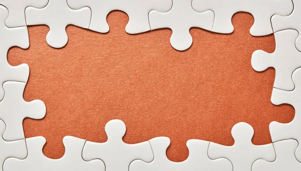 Puzzle Pieces Golden Background — Stock Photo, Image