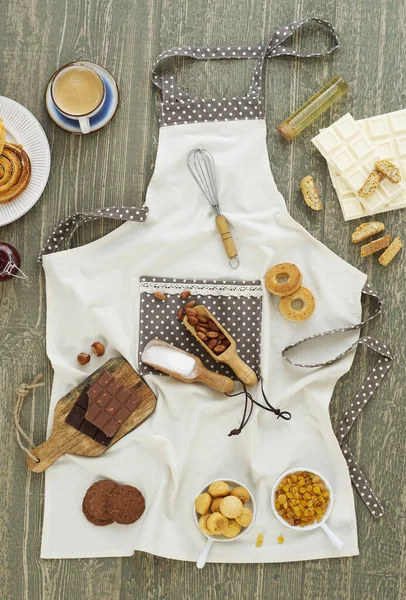 Kitchen Apron Ingredients Props — Stock Photo, Image