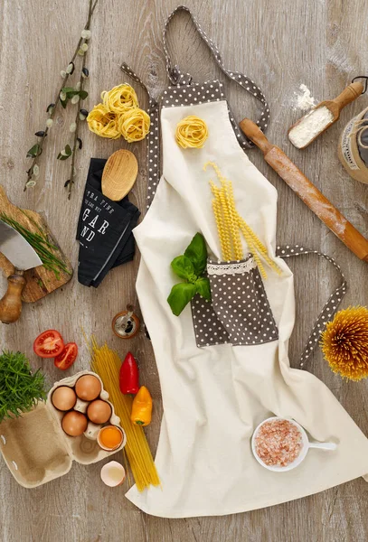 Kitchen Apron Ingredients Props — Foto Stock